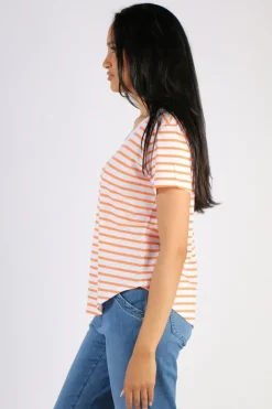 Goondiwindi Cotton Stripe Tee In Orange