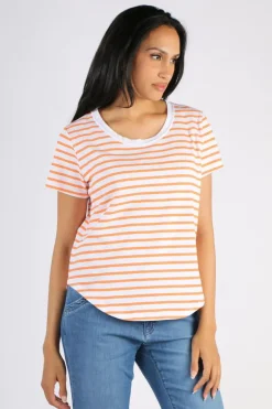 Goondiwindi Cotton Stripe Tee In Orange