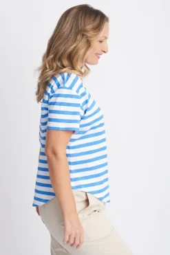 Goondiwindi Cotton Stripe Tee In Regatta