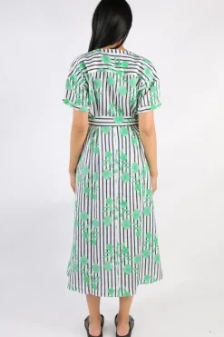 Goondiwindi Linen Maxi Dress Green Aquador Print