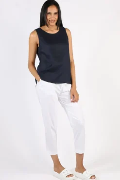 Gordon Smith Bianca Back Button Tank In Navy