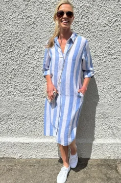 Gordon Smith Hamptons Stripe Dress In Blue