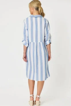 Gordon Smith Hamptons Stripe Dress In Blue