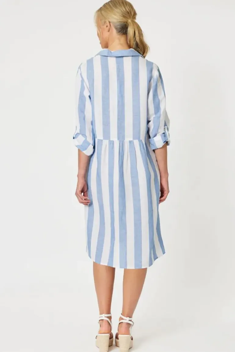 Gordon Smith Hamptons Stripe Dress In Blue