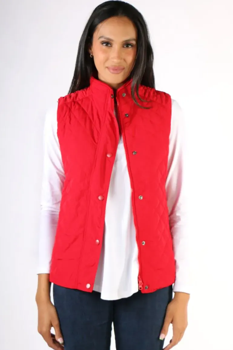 Gordon Smith Quilted Vest In Red