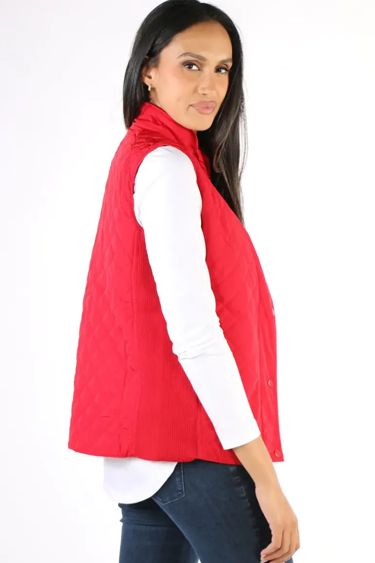 Gordon Smith Quilted Vest In Red
