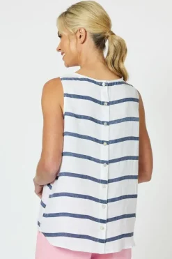 Gordon Smith Stripe Button Back Top