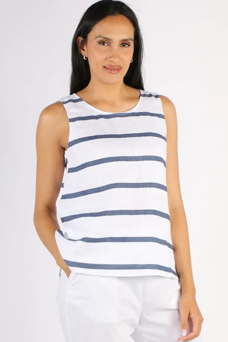 Gordon Smith Stripe Button Back Top