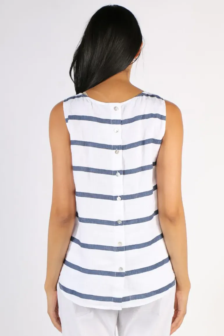 Gordon Smith Stripe Button Back Top