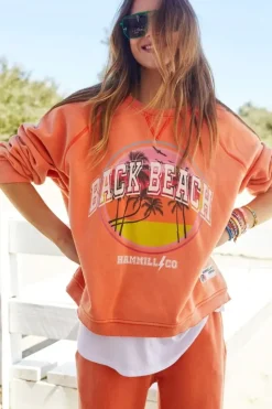 Hammill & Co Back Beach Sweat In Orange