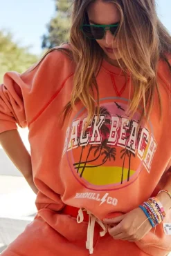 Hammill & Co Back Beach Sweat In Orange