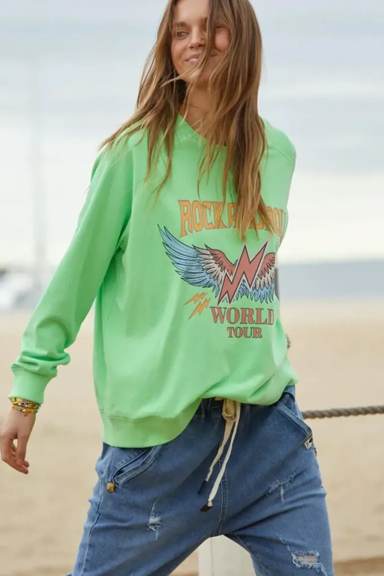 Hammill & Co Vintage Rock N Roll Sweat In Green