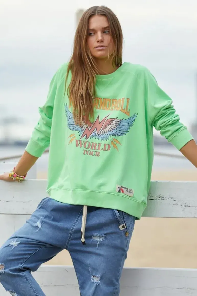 Hammill & Co Vintage Rock N Roll Sweat In Green