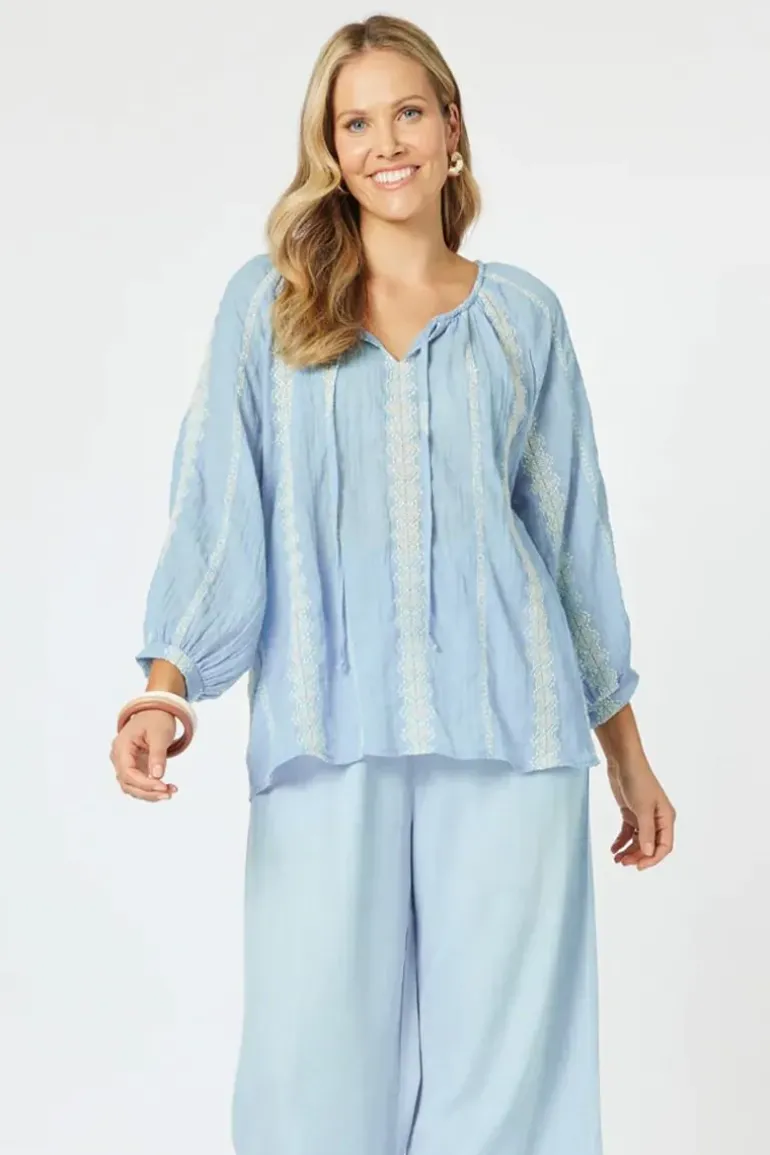 Hammock & Vine Sorrento Top In Blue