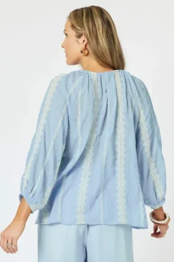 Hammock & Vine Sorrento Top In Blue