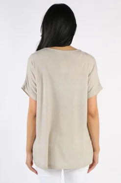 Hammock And Vine Classic V Neck Tshirt In Stone