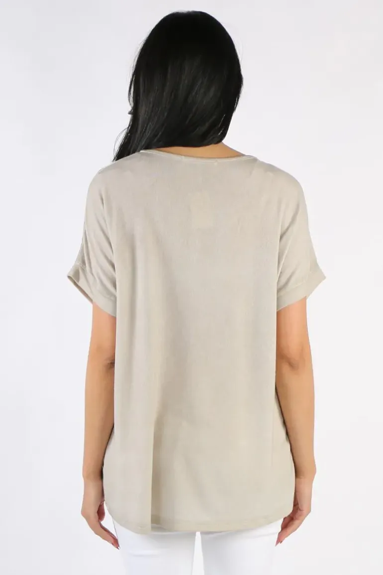 Hammock And Vine Classic V Neck Tshirt In Stone