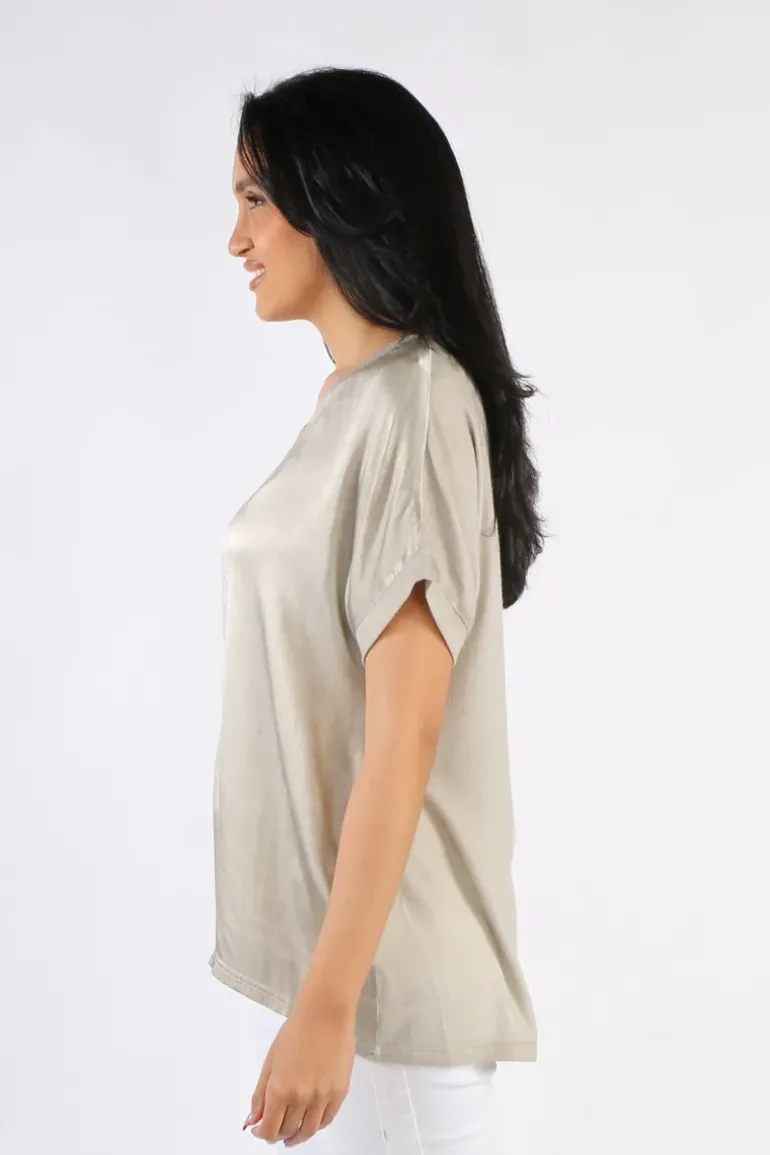 Hammock And Vine Classic V Neck Tshirt In Stone
