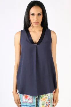 Hammock And Vine Tuxedo Tank Top In Navy