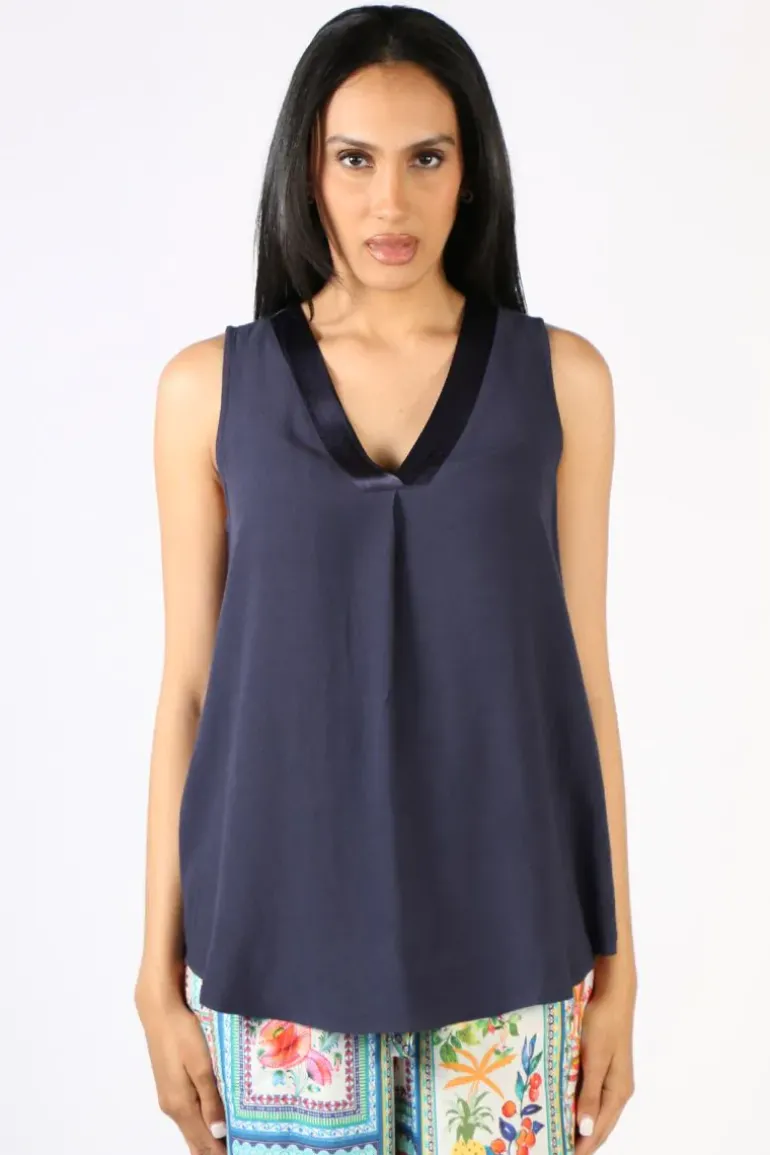 Hammock And Vine Tuxedo Tank Top In Navy
