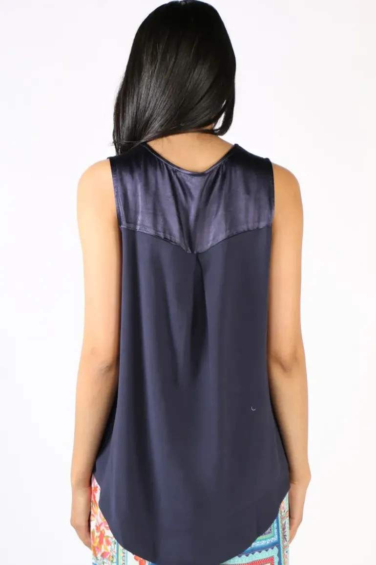 Hammock And Vine Tuxedo Tank Top In Navy