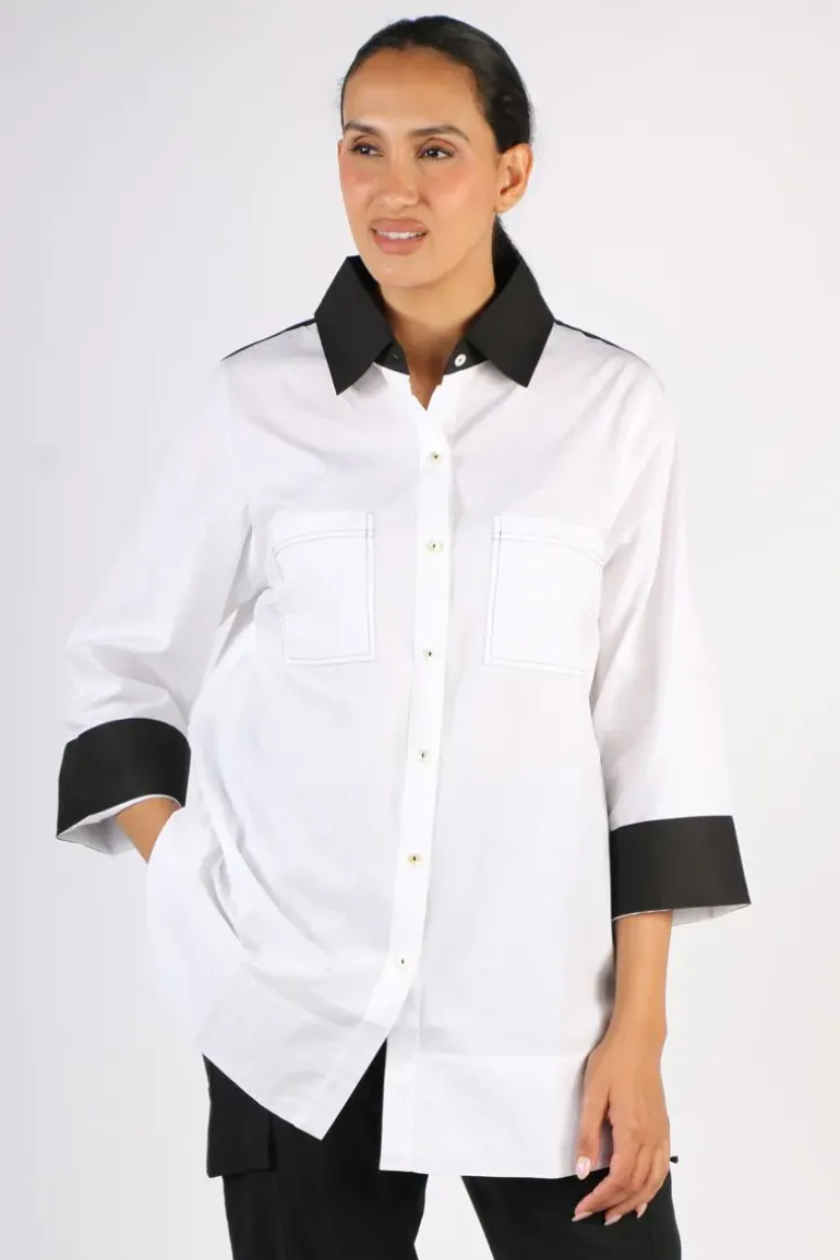 Harvey CB Shirt In White And Black