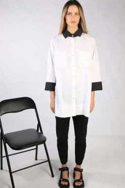 Harvey CB Shirt In White And Black