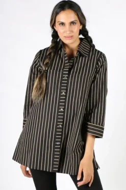 Harvey Stripe Shirt By Bagruu In Black
