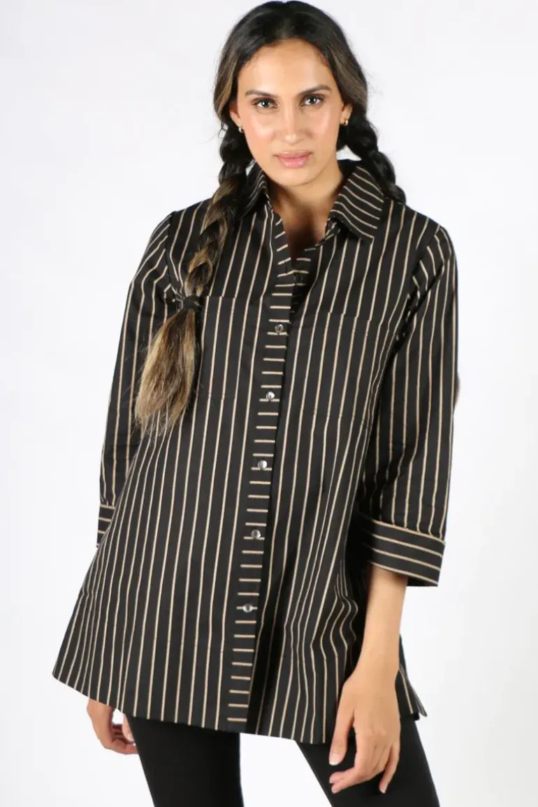 Harvey Stripe Shirt By Bagruu In Black