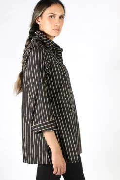 Harvey Stripe Shirt By Bagruu In Black