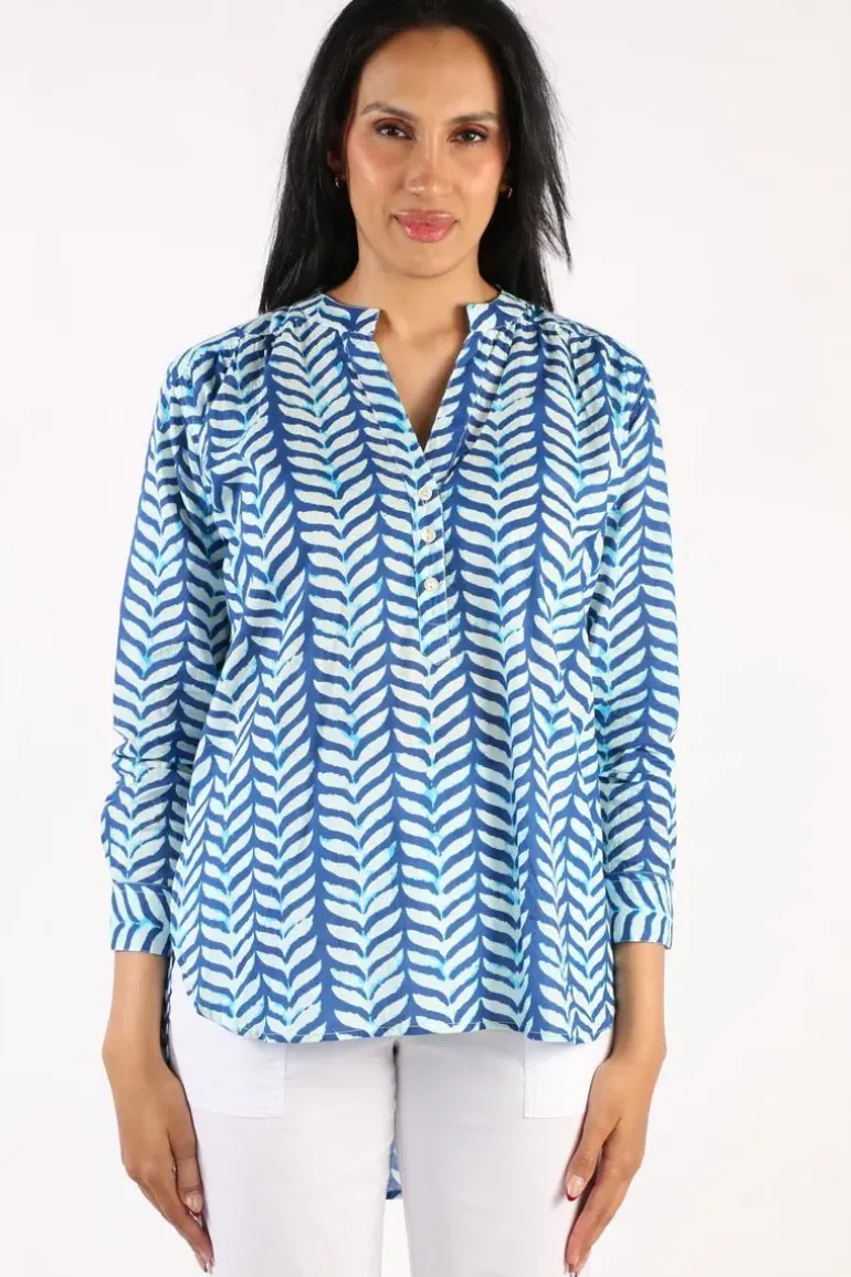 Holmes And Fallon Shibori Shirt In Blue