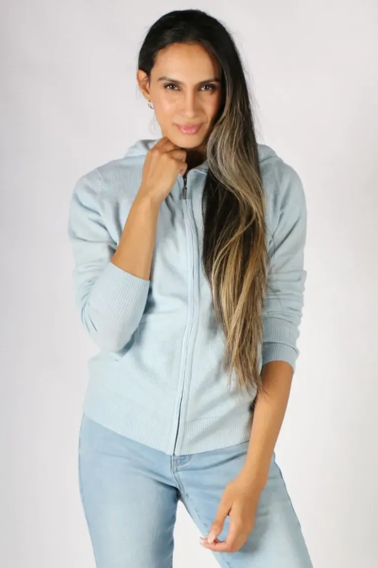 Hoodie In Baby Blue By Bridge & Lord