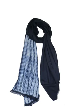 Humidity Tie Dye Wool Scarf In Navy