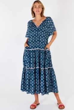 Ibisa Calgary Midi Dress In Navy