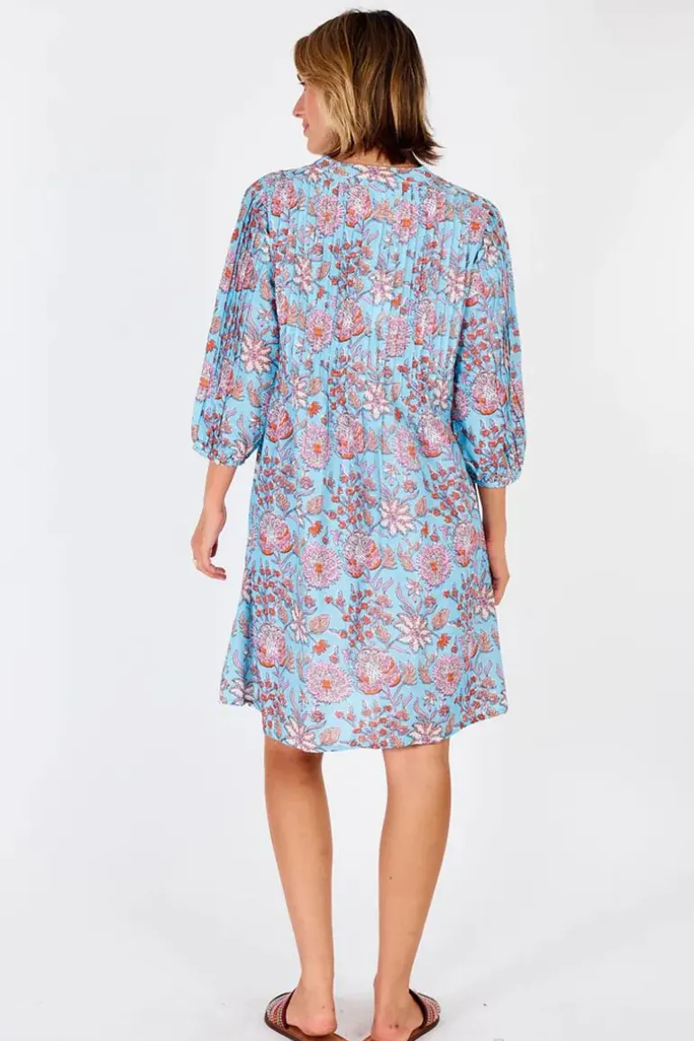 Ibisa Cancun Printed Dress In Lagoon