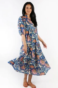 Ibisa San Jose Midi Dress In Ocean