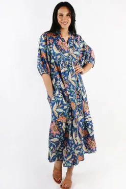 Ibisa San Jose Midi Dress In Ocean