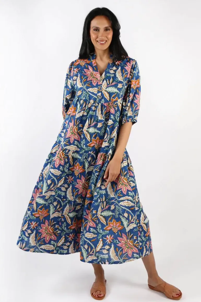 Ibisa San Jose Midi Dress In Ocean