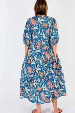 Ibisa San Jose Midi Dress In Ocean