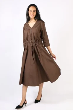Illium Circle Dress In Taupe