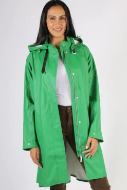 Ilse Jacobsen A Line Raincoat In Green