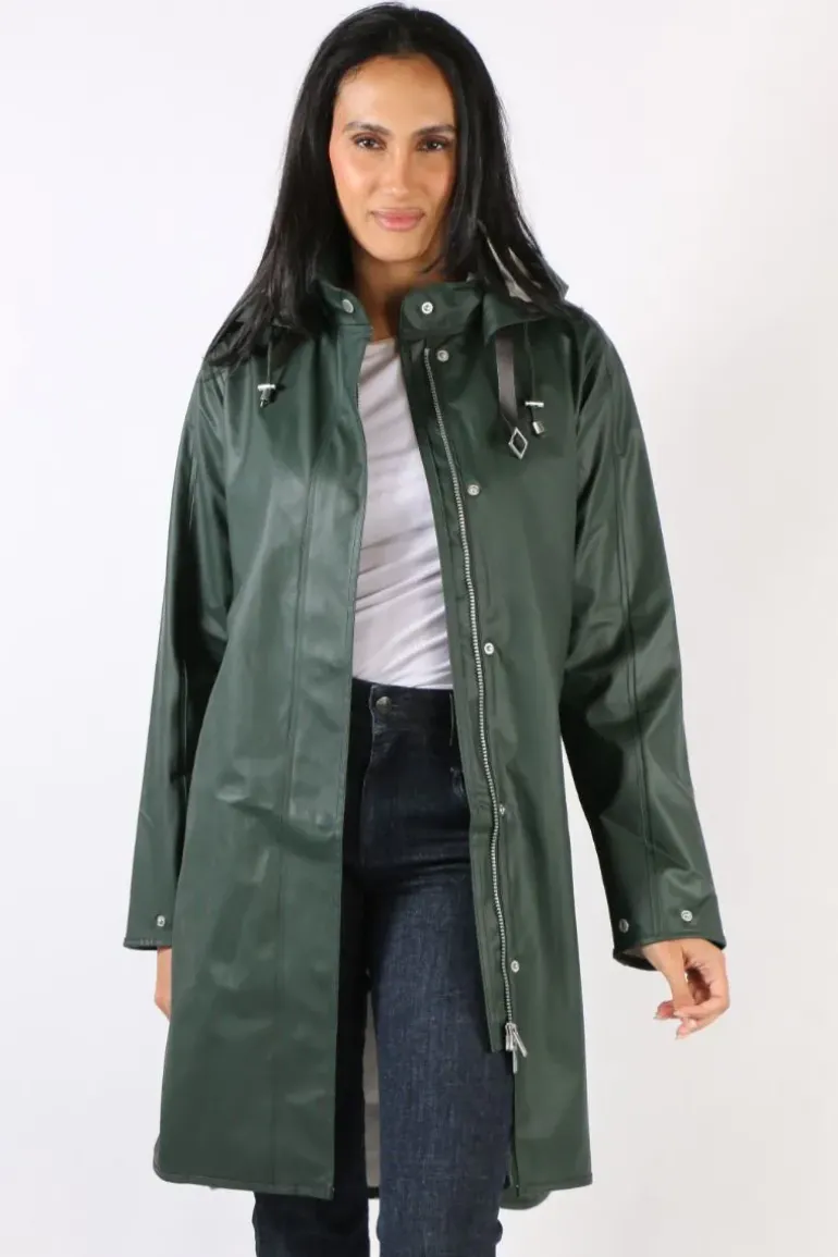 Ilse Jacobsen A Line Raincoat In Beetle
