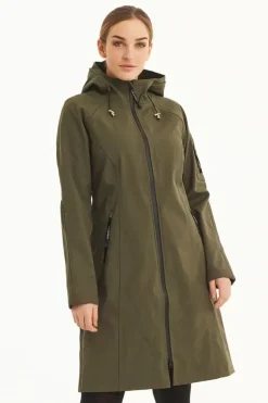 Ilse Jacobsen Classic Fleece Lined Raincoat In Army