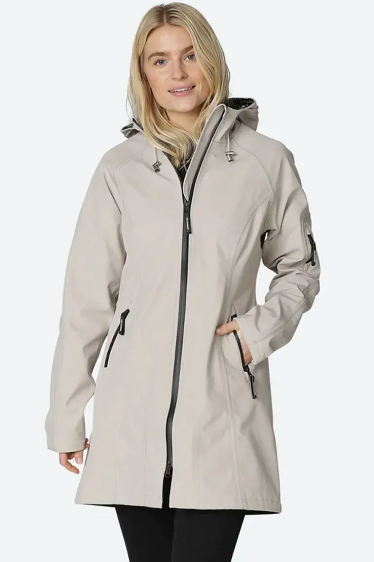 Ilse Jacobsen Classic Fleece Lined Raincoat In Grey