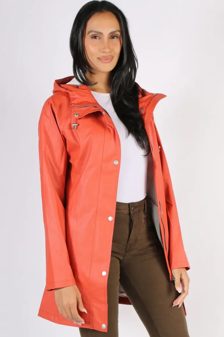 Ilse Jacobsen Classic Raincoat In Brick