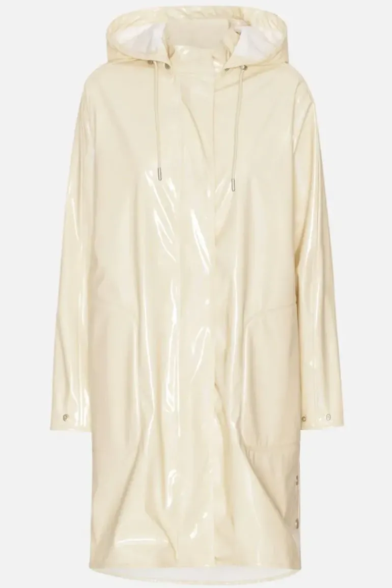 Ilse Jacobsen Long Classic Raincoat In Gloss Sand