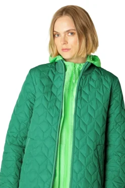 Ilse Jacobsen Quilt Padded Coat In Sea Plant