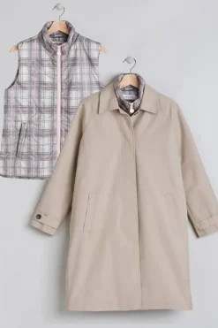 Indi & Cold Classic Gabardine Coat In Beige