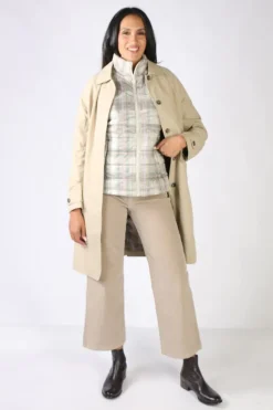Indi & Cold Classic Gabardine Coat In Beige