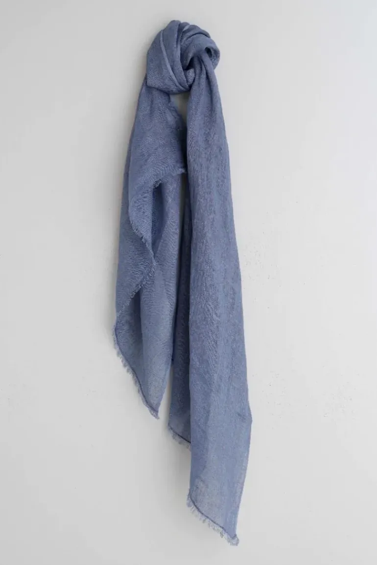Indi & Cold Cotton Edged Scarf In Grey